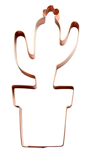 Flower Pot Cactus Copper Cookie Cutter