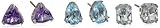 Sterling Silver Amethyst, White Topaz, Blue Topaz Earrings Jewelry Set