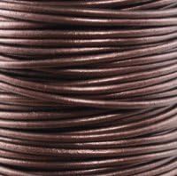 #50 Metallic Maroon Round Leather Cord 2mm (3/32") x 10 m (10.93 yds)