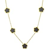 OSIRIDEH2 18K Gold Plated Four Leaf Clover Necklace For Women Four Leaf Clover Necklace Flower Lucky Pendant Dainty Jewelry