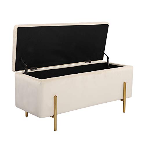 NOBPEINT 43 inches Velvet Storage Ottoman Bench, Upholstered Bed End