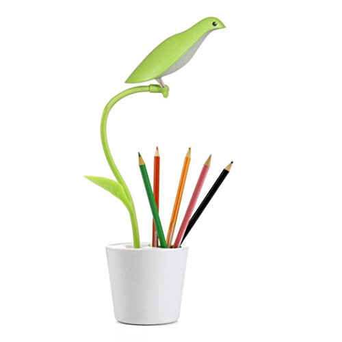 LED Light Pen Holder Monkey Climbing Platform For Finger Monkey And pencil for Studying Reading and Working (Green)