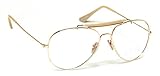 Retro Aviator Clear Lens Eyeglasses Super Vintage Classic Nickel Metal Frame