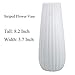 Gemseek 8 inch White Ceramic Flower Vase, Table Vase for Living Room Home Decor, Wedding Centerpieces/Arrangements
