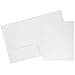 JAM PAPER Laminated Two Pocket Glossy School Folders - Letter Size - High Gloss White - Bulk 25/Pack