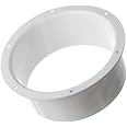 6 Inch Straight Duct Connector - Wall Flange - Round PVC Ducting - Ventilation Pipe, Hose, Tube