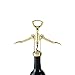 Viski Winged Corkscrew Wine Bottle Opener, Gold Plated Finish, Non-stick Coated Worm, 9.25