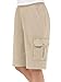 Collections Etc Women's Elastic Waist Cargo Pocket Short, Khaki, X-Large