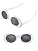 Gejoy Clout Oval Goggles Thick Frame Kurt Cobain Round Mod Retro Sunglasses Women Men Girl Boy (12 White)
