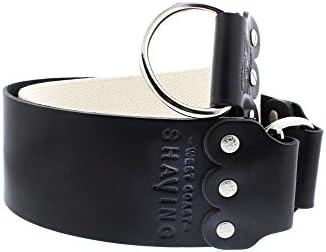West Coast Shaving 3" Strop, Latigo Leather and Linen, Black