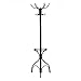 Tangkula Coat Rack Freestanding, 75 Inch Heavy Duty Metal Hanger Stand with Umbrella Holder, Entryway Hat Jacket Hanger with 12 Hooks for Scarf Crutch Bag, Standing Coat Tree Rack (Black)