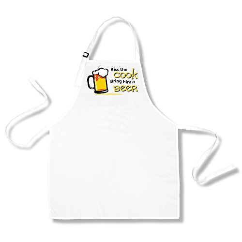 Kiss the Cook Bring Him a Beer Kiss the Cook and Bring Her Wine Aprons for Couples (Beer and Wine) - Thumbnail 5