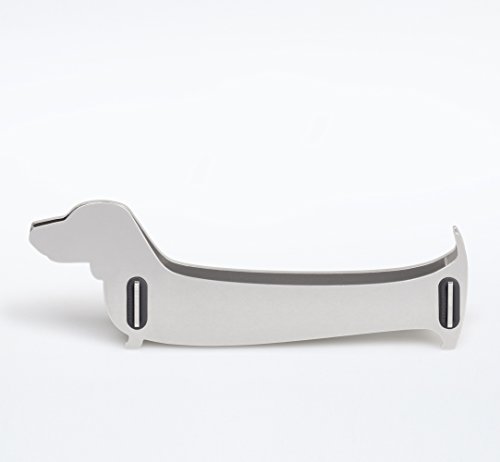 Original Puppy Dog Design Stainless Steel Countertop Desktop DIY Business Card Holder Display Stand