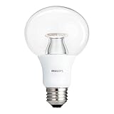 Philips 459339 60 Watt Equivalent Dimmable G25 Clear Globe Light Bulb With Warm Glow Effect