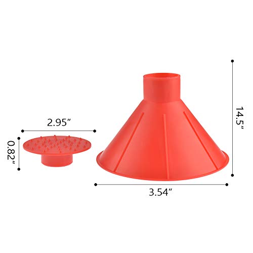 Risunpet Ice Scraper Funnel Round Windshield,Magic Car Cone-Shaped Car Windshield Ice Scraper,Snow Removal Shovel Tool ï¼ˆ2pack Redï¼‰
