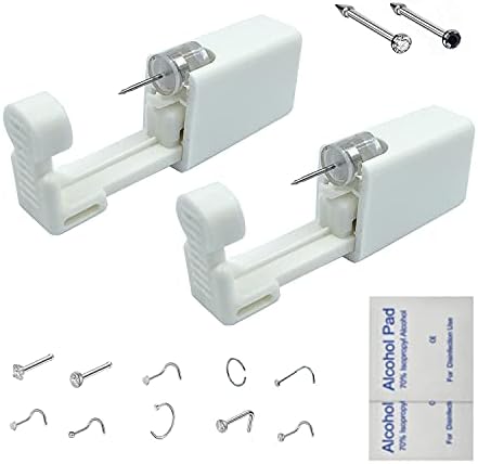2 Pack Nose Piercing Kit, GCHSSS Disposable Safe Sterile Piercing Unit