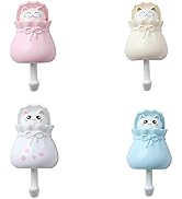 Anevna Wall Hooks for Key Holder-11 Lb(4 Pcs),Waterproof and Oil-Proof Heavy Duty Self Adhesive H...