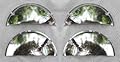 5 3/4" Quad Chrome Half Moon Headlight Covers