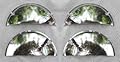 5 3/4" Quad Chrome Half Moon Headlight Covers