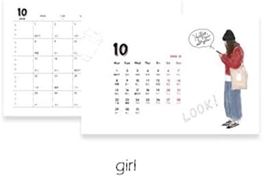 2019 New Kawaii Simple Design Life Calendar Schedule Creative Desk Table Dates Reminder Timetable Planner (Gril)