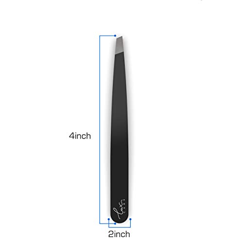 Stainless Steel Slant Tip Tweezers (4" inch) â€“ Professional Grade Tweezers â€“ Cosmetic Tweezers â€“ Ideal for tweezing eyebrows & Hair Removal tweezer â€“ Anti slip Expert Grade Tweezers