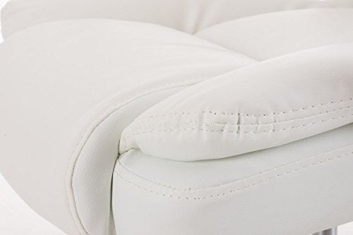 CLP-Sedia-Ufficio-XANTHOS-XXL-in-Similpelle-Poltrona-Ergonomica-Carico-Max-210-kg-I-Sedia-Studio-Imbottita-e-Regolabile-I-Poltrona-Pc-Rinforzata-ed-Oscillante-Ruote-Antiattrito-Bianco