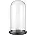 DeFaith Glass Cover Cloche Dome with Black Wood Base - (Size:13