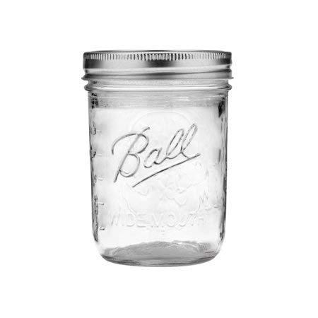 Ball Wide Mouth Pint Glass Mason Jars with Lids and Bands, 16 oz, 12 Count
