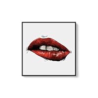 Framed Canvas Wall Art Sexy Lips Canvas Prints Home Artwork Decoration for Living Room,Bedroom - 16x16 inches