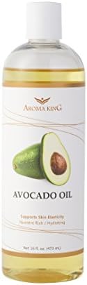Avocado Oil 100% Pure Organic Natural Carrier Oil For Face, Skin, Hair, Body, Feet, Massage & Nail Care by Aroma King (16 OZ)