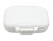 Meta-U Small Pill Box Supplement Case for Pocket or Purse - 3 Removable Compartments Travel Medication Carry Case - Daily Vitamin Organizer Box (White)