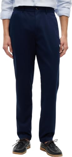 Tommy Hilfiger PantalĂłn Chino Hombre Dover 3/4 Elasticated Tencel Regular Fit, Azul (Carbon Navy), 32W/34L