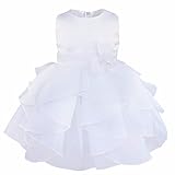 FEESHOW Baby Girls Organza Ruffle Wedding Christening Baptism Flower Gown Dress