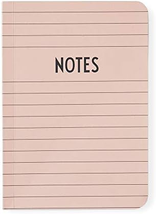 Design Letters A6 Soft Cover Everyday Blank Notebook Pocket Journal with Lined Pages for Home, Work and School Notetaking and Writing (Pink)