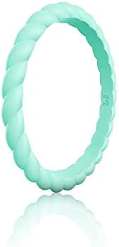 WIGERLON Womens Silicone Wedding Ring &Rubber Wedding Bands for Workout and Sports Width 3mm