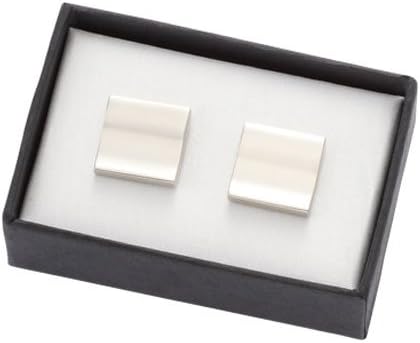 Shiny Silver Metal Cufflinks - Free Engraving