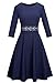 HOMEYEE Women's Sleeveless Cocktail A-Line Embroidery Party Summer Wedding Guest Dress A079 (12, Dark Blue + 3/4 Sleeve)