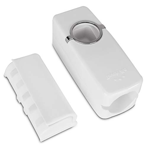 Bosiwee Toothpaste Squeezer Set, Auto Toothpaste Dispenser with 5 Toothbrush Holders Large Capacity Family Use