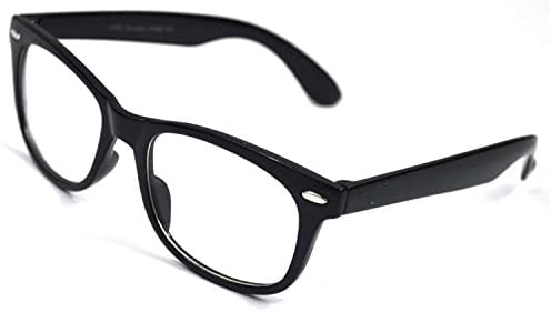 Computer Glasses Eye Strain Relief - Clear Wayfarer Glasses - Blue Light Blocking Glasses - New Wayfarer Video Gaming Glasses – Computer Reading Glasses 0.0 Anti-Glare - Nerd Glasses For Women &amp; Men