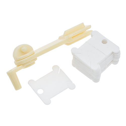 BetterUS Floss Winder With 30Pcs Paper Floss Bobbins For Embroidery Floss Organizer Cross-Stitch Thread Holder