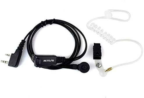 Retevis Walkie Talkies Earpiece Acoustic Tube Headset with Mic for Baofeng UV-5R BF-888S Retevis H-777 RT21 RT22 Arcshell AR-6 2 Way Radio (1 Pack)