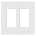 Lutron Claro 2 Gang Decorator Wallplate, CW-2-WH, White primary