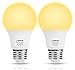 LED No Blue Light Bulbs, LOHAS A19 Sleep Aid Night Bulb, Dimmable 40 Watt Equivalent E26 Base LED Decorative Lighting, 6W LED 2500K Amber Yellow Light Bulb for Porch, Bedroom, Christmas, 2 Pack