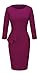 HOMEYEE Women's Chic Wear to Work Crew Neck Pencil Dress B228 (XL, Carmine)