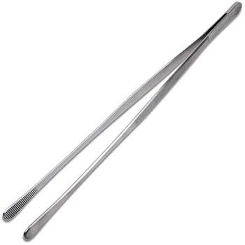 Rivoean 12-Inch Tweezer Tongs,Extra-Long Stainless Steel Tweezers Tongs