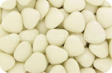 Italian Chocolate Mini Heart Dragees Ivory (150g Bag)