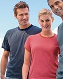 Authentic Pigment 6 oz. Direct-Dyed Heather Ringer T-Shirt - MALLARD - S 6 oz.