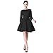 Heroecol 50s 60s Hepburn 3/4 Sleeve Style Vintage Retro Swing Rockailly Dresses