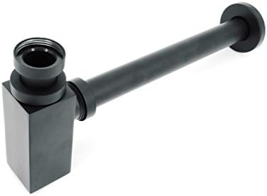 Homili Brass Bottle P Trap Bathroom Basin Pipe Waste Drain Pipe Sink Trap (Black)