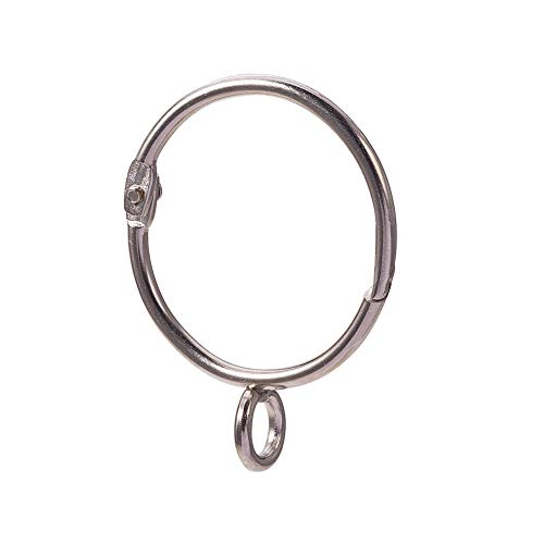 INCREWAY 16 Pack Open and Close Curtain Rings,1.5 Inch Inner Diameter,Silver